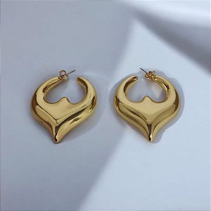 Brinco Dourado Grande Aredondado