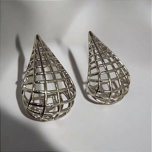 Brinco Prata Gota Vazado