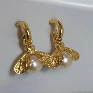 Brinco Pequeno Abelha com Pérola