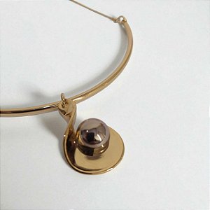 Colar Choker Dourada Pingente de Mix de Banhos