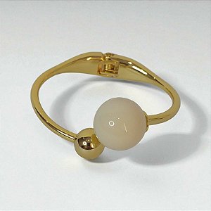 Bracelete Dourado Esféra na Ponta