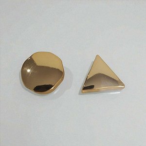 Brincos Dourado Formas Geometricas