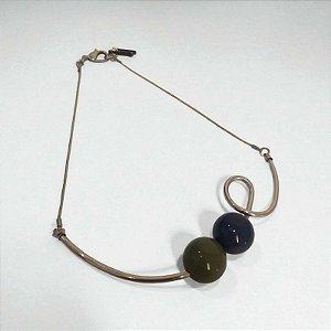 Colar Choker Fluido com Esfera Colorida