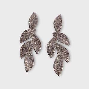 Brinco Cravejado Folhas