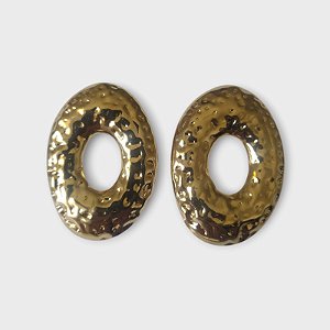 Brinco Grande Dourado Texturizado