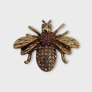 Broche Inseto Cravejado Laranja