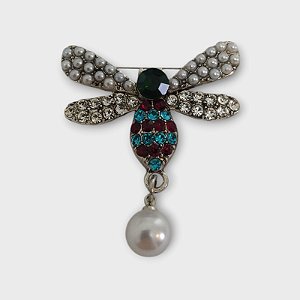 Broche Libelula Cravejado