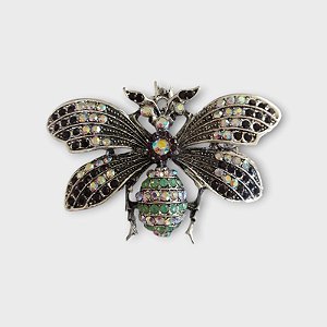 Broche Inseto Cravejado Listrado