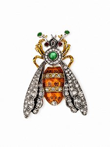 Broche Inseto Gravejado Laranja