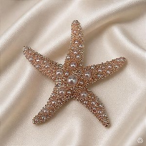 Broche Estrela do Mar com Pérolas