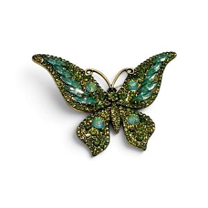 Broche Borboleta Cravejada Esverdeado