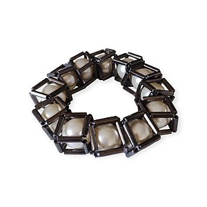 Bracelete Cubos com Pérolas