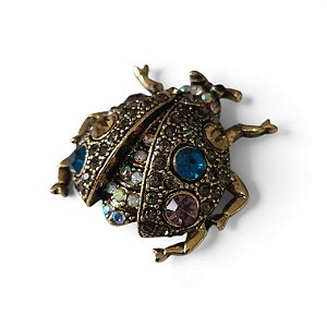 Broche Joaninha Cravejada