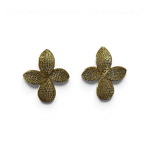 Brinco Flor Cravejada com Zircônia