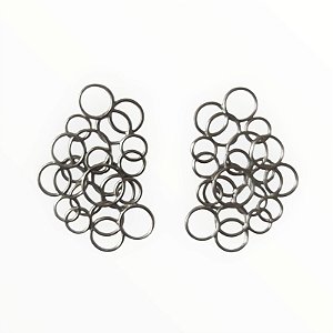 Brinco Circulos Prata Fosco