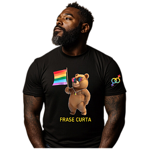 Camisa LGBT Urso Com Bandeira
