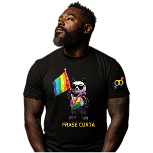 Camisa LGBT Urso Panda Com Bandeira
