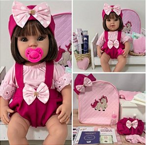 Boneca Bebê Reborn 100% Silicone Menina Realista com Acessórios e Bolsa Maternidade
