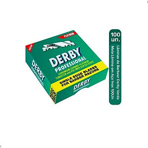 Lâmina de Barbear Derby Verde New Platinum cortada c/ 100un