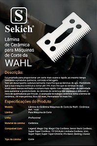 Lâmina cerâmica para corte todas máquinas da WAHL