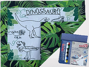 Dinossauro Fundo Verde Para PINTAR