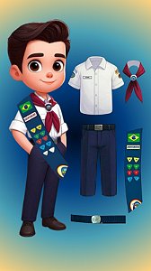 UNIFORME AVT (AVENTUREIROS) INFANTIL MASCULINO COMPLETO - Emblemas costurados