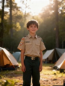 UNIFORME DBV / DESBRAVADORES JUVENIL MASCULINO - MANGA CURTA - CAMISA, CALÇA E CINTO - EMBLEMAS COSTURADOS