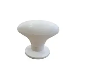 PUXADOR INDART OVAL GRANDE BRANCO C/ BASE BRANCA
