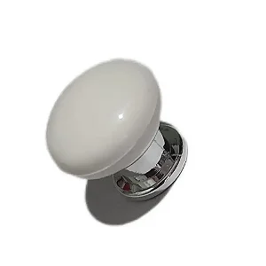 PUXADOR INDART BARRETOS BRANCO C/ BASE CROMADA