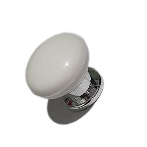 PUXADOR INDART BARRETOS BRANCO C/ BASE CROMADA