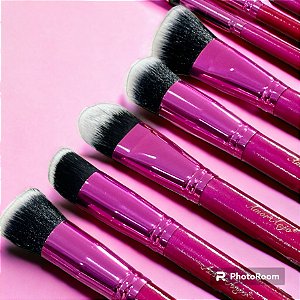 Kit com 10 Pincéis Pink Gliter Amor Anjo