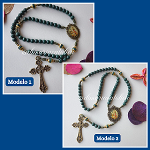 Terço Nossa Senhora de Guadalupe (Pedra Murano)