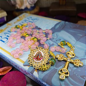 Terço Nossa Senhora de Guadalupe (Jade Rosa)