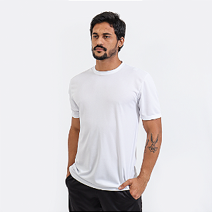 Camiseta Esportiva Dry Fit Masculina Poliéster Dry - Branco