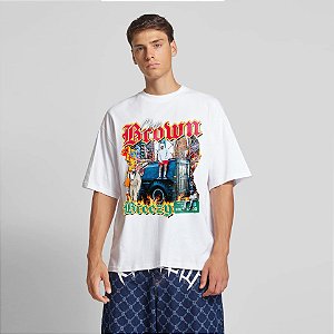 Camiseta Oversized Masculina/Feminina Bootleg Chris Brown Breezy - Preto