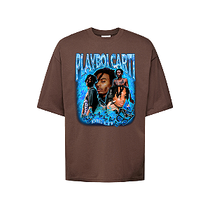 Camiseta Oversized Streetwear Masculina Bootleg - Playboi Carti blue