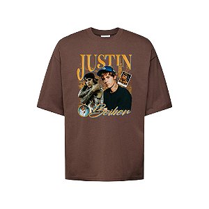 Camiseta Oversized Streetwear Masculina Bootleg - Justin Bieber