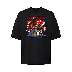 Camiseta Oversized Streetwear Masculina Bootleg - Kanye West