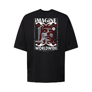 Camiseta Oversized Streetwear Masculina Estampa Costas Imagine Wordwild