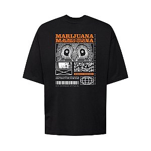 Camiseta Oversized Streetwear Masculina Estampa Costas Organic Marihuana