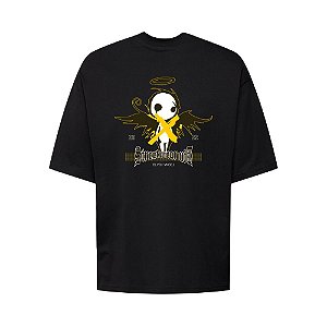 Camiseta Oversized Streetwear Masculina Estampa Costas Blackangel