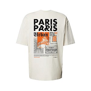 Camiseta Oversized Streetwear Masculina Estampa Costas Paris Urban