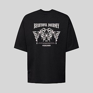 Camiseta Oversized Streetwear Masculina Estampa Costas Beautiful Jorney