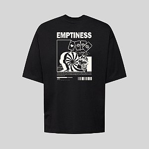 Camiseta Oversized Streetwear Masculina Estampa Costas Emptiness