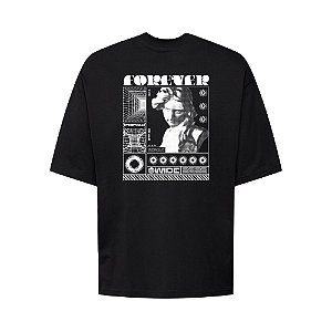 Camiseta Oversized Streetwear Masculina Estampa Costas Forever Wide