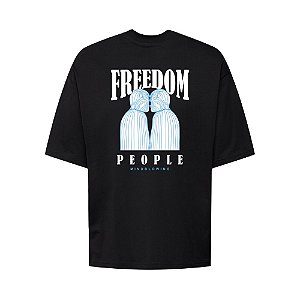 Camiseta Oversized Streetwear Masculina Estampa Costas Freedom People