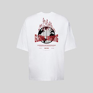 Camiseta Oversized Streetwear Masculina Estampa Costas Global Warming