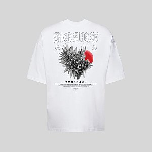 Camiseta Oversized Streetwear Masculina Estampa Costas Heart