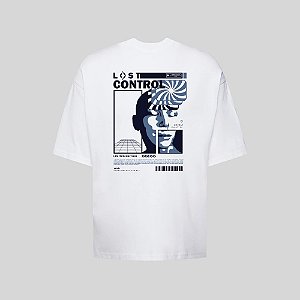 Camiseta Oversized Streetwear Masculina Estampa Costas Lose Control