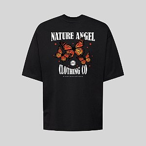 Camiseta Oversized Streetwear Masculina Estampa Costas Nature Angel Clothing Co